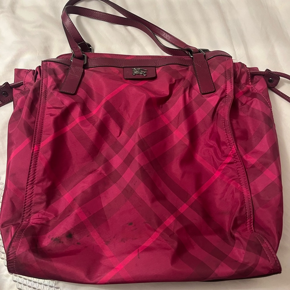 Classic Burberry Nylon Tote Shoulder Bag Nova